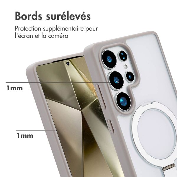 Accezz Coque Ring Stand avec MagSafe Samsung Galaxy S25 Ultra - Gris