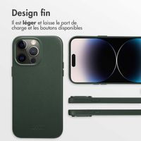 Accezz Coque arrière en cuir avec MagSafe Apple iPhone 14 Pro Max - Cedar Green