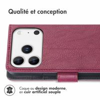 imoshion Étui de télephone portefeuille de luxe Apple iPhone 17 Pro Max - Bordeaux