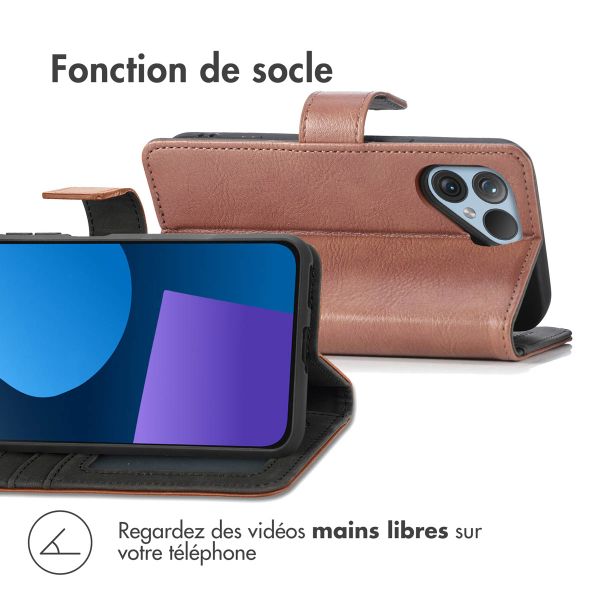 imoshion Étui de télephone portefeuille de luxe Fairphone 5 - Marron
