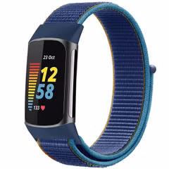 imoshion Bracelet en nylon Fitbit Charge 5 - Taille S - Bleu foncé