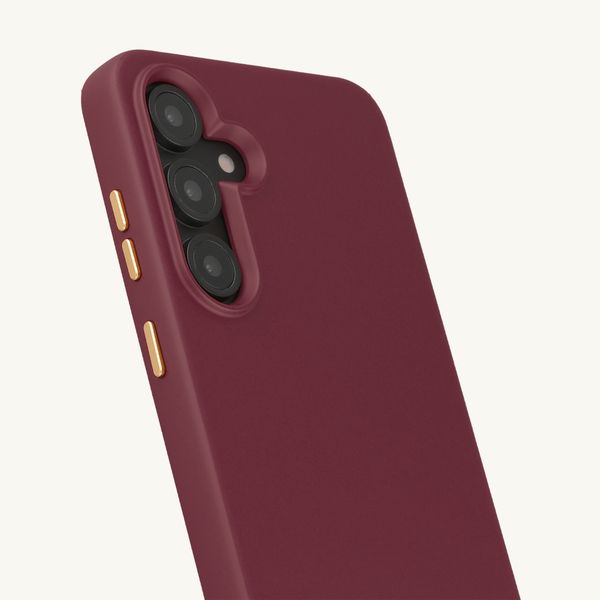 Selencia Coque arrière Rivièra avec MagSafe avec crochets amovibles Samsung Galaxy S24 FE - Bold Burgundy
