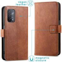 imoshion Étui de télephone portefeuille de luxe Oppo A74 (5G) / A54 (5G) - Marron