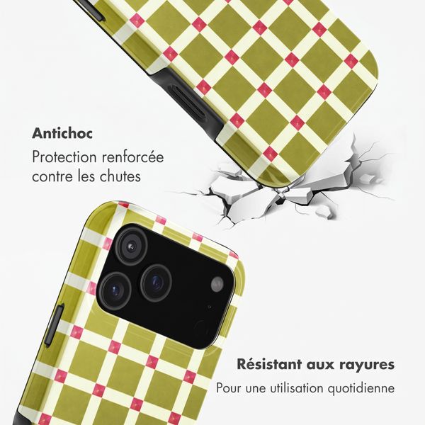Selencia Coque arrière Vivid Apple iPhone 18 Pro / 17 Pro - Check This Olive
