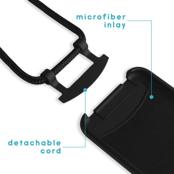 imoshion Coque de couleur avec cordon amovible Apple iPhone SE (2022 / 2020) / 8 / 7 - Noir