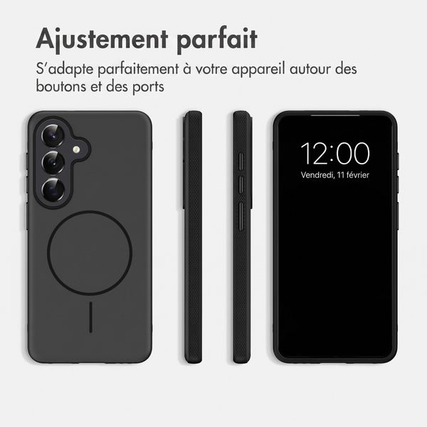 imoshion Coque arrière Color avec Thin MagSafe Ring Samsung Galaxy S25 / S24 - Noir