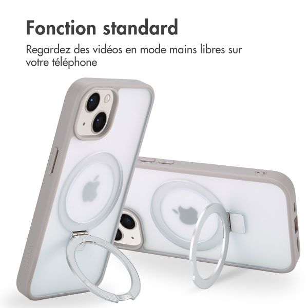 Accezz Coque Ring Stand avec MagSafe Apple iPhone 14 - Gris