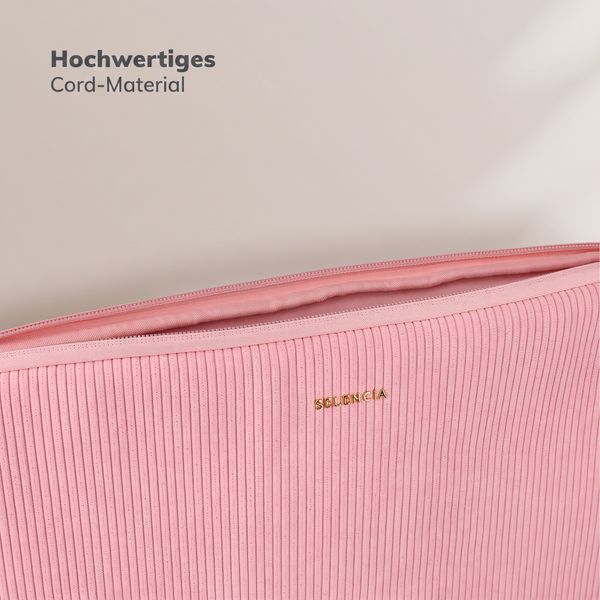 Selencia Pochette ordinateur Corduroy 13-14 pouces - Soft Blush