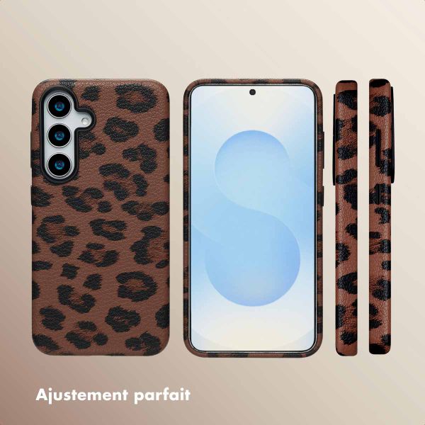 Selencia Coque Sabi imprimé panthère avec MagSafe Samsung Galaxy S25 - Mocha Brown