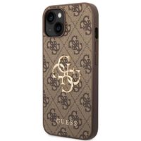 Guess Coque 4G Metal Logo Backcover Apple iPhone 14 - Marron
