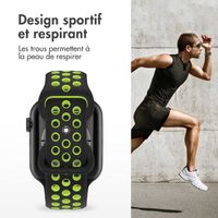 imoshion Bracelet Sport⁺ en silicone Apple Watch | 38/40/41/42 mm - Taille M/L - Black & Green