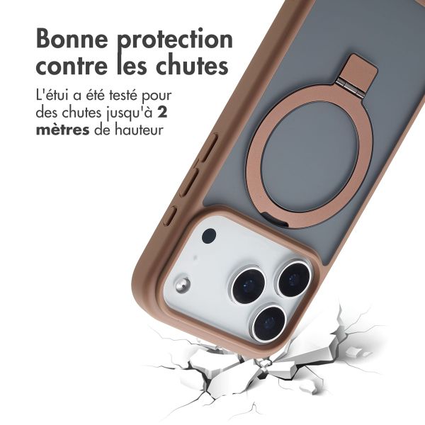 Accezz Coque Ring Stand avec MagSafe Apple iPhone 17 Pro Max - Marron