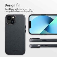 Accezz Coque arrière en cuir avec MagSafe Apple iPhone 13 - Onyx Black