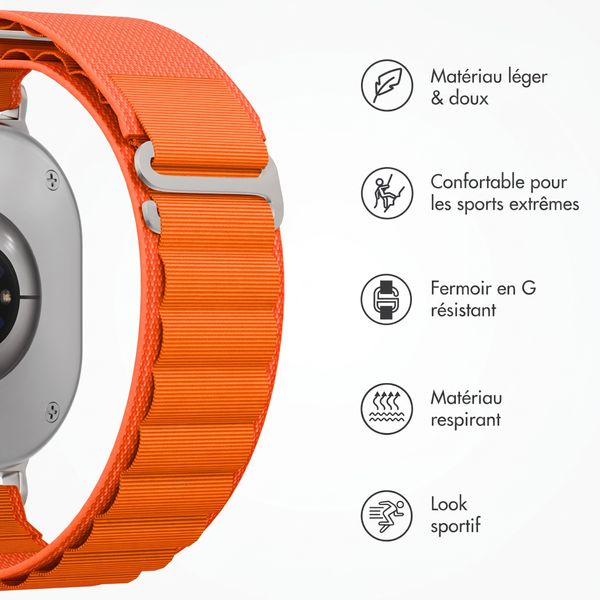 Accezz Bracelet en nylon Alpine Samsung Galaxy Watch 9 (40/44mm) / Watch 8 (40/44mm) / Classic (46mm) - Orange