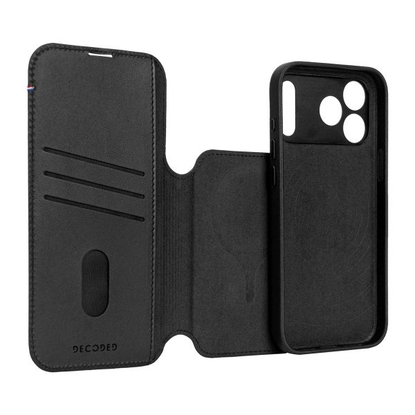 Decoded Portefeuille détachable 2 en 1 en cuir MagSafe Apple iPhone 17 Pro Max - Noir