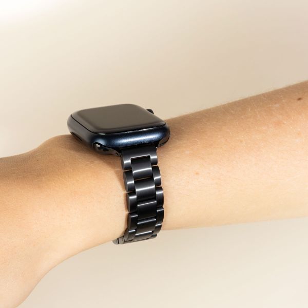 Selencia Bracelet à maillons fin en acier Apple Watch | 38/40/41/42 mm - Noir
