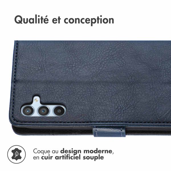 imoshion Étui de télephone portefeuille de luxe Samsung Galaxy A34 (5G) - Bleu foncé