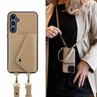 Selencia Coque de télephone Sera avec cordon et porte-cartes enveloppe Samsung Galaxy S23 FE - Taupe