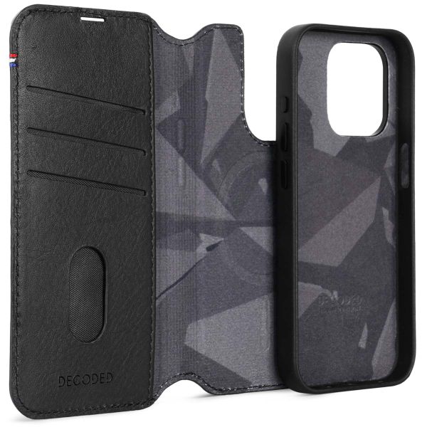 Decoded Portefeuille détachable 2 en 1 en cuir Apple iPhone 15 Pro - Noir