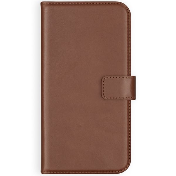 Selencia Étui portefeuille en cuir véritable Samsung Galaxy S21 Plus - Marron clair