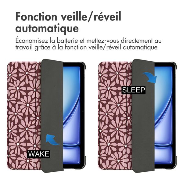 imoshion Coque tablette Design Trifold Apple iPad Air 11 pouces (2026) M4 / (2025) M3 / (2024) M2 / Air 5 (2022) / Air 4 (2020) - Bloom Love Blush