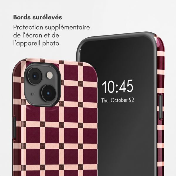 Selencia Coque arrière Vivid avec MagSafe Apple iPhone 14 - Check This Burgundy