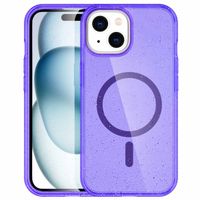 imoshion Coque Pailletée avec MagSafe Apple iPhone 15 - Paillettes Violet