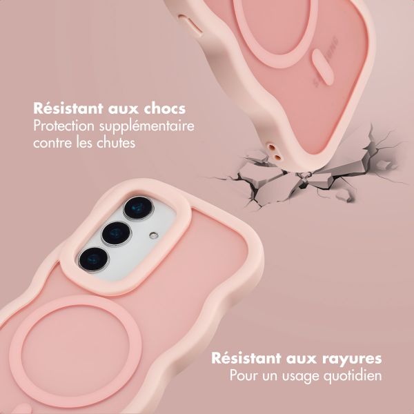 Selencia Coque arrière Wavy avec MagSafe Samsung Galaxy S25 / S24 - Soft Pink