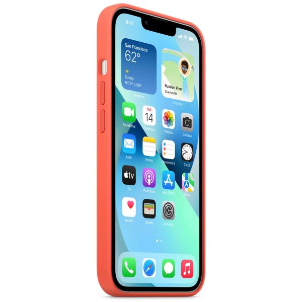 Apple Coque en silicone MagSafe Apple iPhone 13 Mini - Nectarine