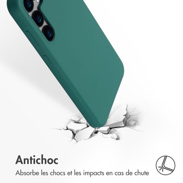 Accezz Coque Liquid Silicone Samsung Galaxy S24 Plus - Vert foncé