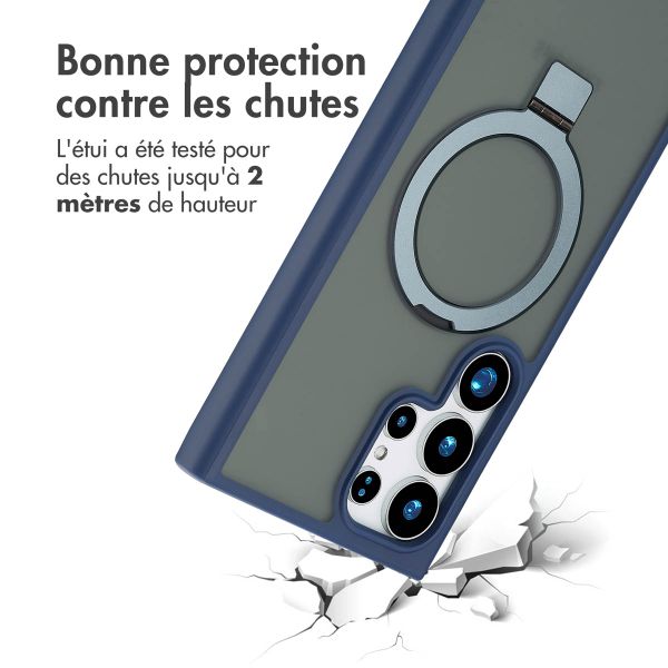 Accezz Coque Ring Stand avec MagSafe Samsung Galaxy S24 Ultra - Bleu