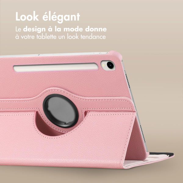 imoshion Coque tablette rotatif à 360° Samsung Galaxy Tab S9 11.0 pouces / S10 Lite / S10 FE / S9 FE 10.9 pouces - Rose
