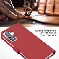 Selencia Étui portefeuille en cuir véritable Samsung Galaxy A27 (5G) - Rouge