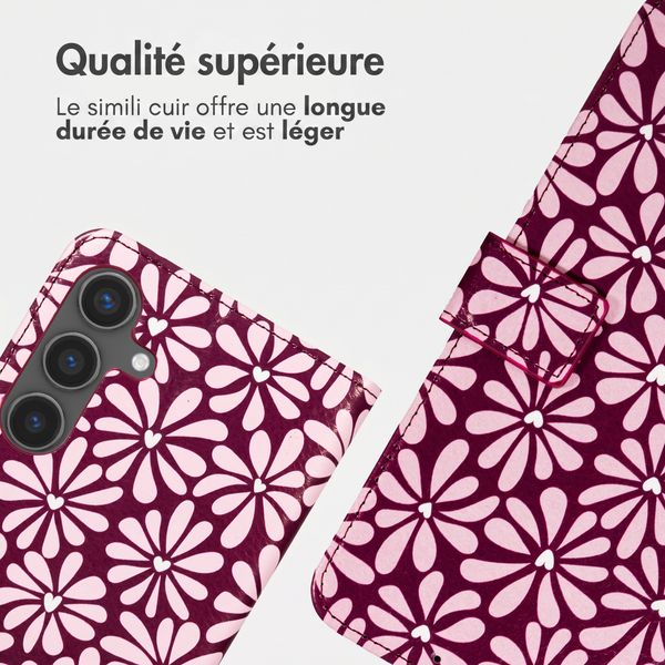 imoshion Étui de télephone portefeuille Design Samsung Galaxy S24 - Bloom Love Blush