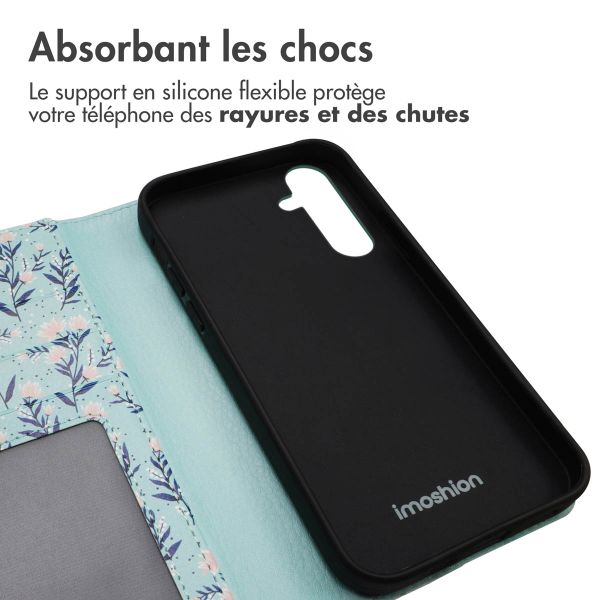imoshion Étui de télephone portefeuille Design Samsung Galaxy S23 FE - Blue Flowers