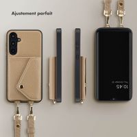 Selencia Coque de télephone Sera avec cordon et porte-cartes enveloppe Samsung Galaxy A55 - Taupe