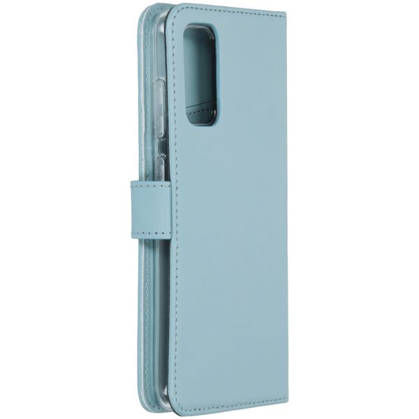 Selencia Étui portefeuille en cuir véritable Samsung Galaxy S20 - Air Blue