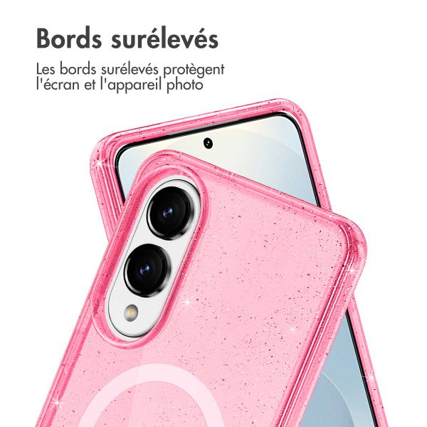 imoshion Coque Pailletée avec MagSafe Samsung Galaxy S25 Edge - Rose