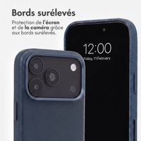 Accezz Coque arrière en cuir avec MagSafe Apple iPhone 18 Pro Max / 17 Pro Max - Nightfall Blue