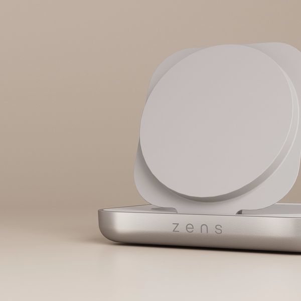 Zens Magnetic Nightstand Charger - Chargeur sans fil 15W - Magsafe et Qi2 - Blanc