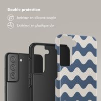 Selencia Coque arrière Vivid Samsung Galaxy S21 FE - Wave Vibes Classic Blue