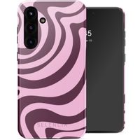Selencia Coque arrière Vivid Samsung Galaxy S25 Plus - Wavy Swirl Pink Plum