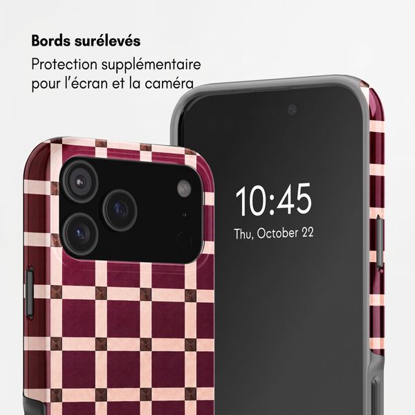 Selencia Coque arrière Vivid avec MagSafe Apple iPhone 18 Pro / 17 Pro - Check This Burgundy