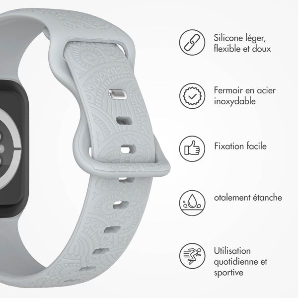 imoshion Bracelet en silicone Mandala Apple Watch | 44/45/46/49 mm - Gris