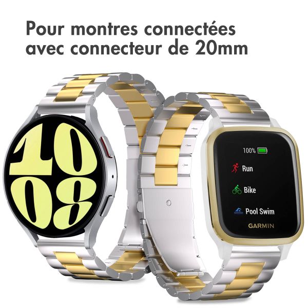 imoshion Bracelet en acier  - Connexion universelle 20 mm - Argent et Or