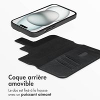 Accezz Étui de télephone portefeuille en cuir 2-en-1 avec MagSafe Apple iPhone 15 - Onyx Black