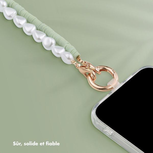 Selencia Ensemble de cordons pour téléphone avec perles et élastiques - Pistache Cream