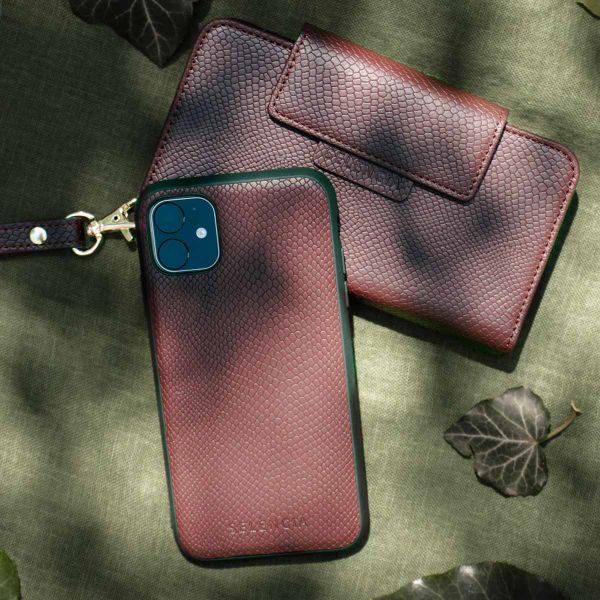 Selencia Etui portefeuille serpent amovible 2-en-1 Llyr Samsung Galaxy S20 Plus - Rouge foncé