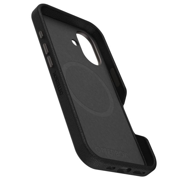 OtterBox Coque en cuir de cactus Symmetry MagSafe Apple iPhone 16 - Noir Ash