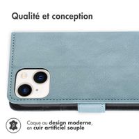 imoshion Étui de télephone portefeuille de luxe Apple iPhone 14 Plus - Bleu clair